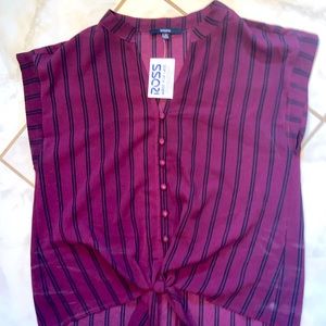 Ross Sleeveless Work Button Up- Small